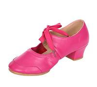 Mid Block Heels Mary Jane for Womens UK Ankle Strap Court Shoes Ladies Comfort Work Pumps Formal Smart Office Low Heeled Strappy Slip On Dolly Shoes Hot Pink
