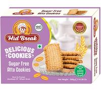 Mid Break - Sugar Free Atta Biscuits | Sugar Free Atta Cookies | Atta Biscuits | Premium Handmade Cookies | 300 Gm | Pack of 1