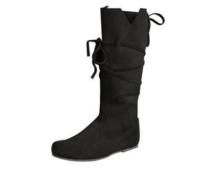 Mid Calf Boots Women Size 10- Womens Calf Boot Kitten Heel Pull on Boot Flat Slouch Boots Lace-up Zipper Combat Boots,Wedge Cozy Mid Calf Boot Western Boots for UK Ladies A1/Black