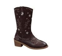 Mid Calf Cowboy Boots Women, Pointed Toe Mid Heel Booties Chunky Heel Western Cowboy Boots Casual Large Size Boots Non Slip Mid Calf Boots Waterproof Genuine Leather Cowgirl Booties