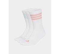 adidas Unisex 3Stripes Cushioned Sportswear Crew Socks 3 Pair Pack Socks, white/Semi Frozen Turbo/clear mint/Frozen Purple, M