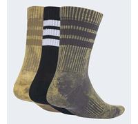adidas Unisex 3 Stripes Cushioned Crew Stone Wash 3 Pair Pack Socks, grey six/Khaki Six/black/white, M