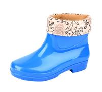 Mid Calf Wellies for Women Ladies Waterproof Boots Garden Shoes forever Young Rain Boots Women's Spring Summer Autumn and Winter Short Sleeved Cotton Removable and Washable Outdoor Fashion Work Fishin