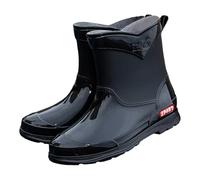 Mid Calf Wellies for Women Ladies Waterproof Boots Men Winter Shoes Short Rain Boots for Womens Ankle Rainboot Garden Boot Rubber Shoes Western Style Rain Women Original Short Refined Back Strap