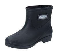 Mid Calf Wellies for Women Waterproof Womens Boots Garden Shoes Is The New Costume Women Fashion Rain Boots Cut Short Tube Plastic Water Shoes with Non Slip Soles Warm Water Proof Rubber Quilted Rain