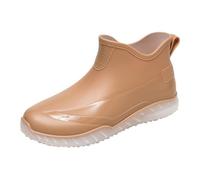 Mid Calf Wellies Waterproof Womens Boots Garden Shoes Women Mens Boots Casual Men's Rain Water Shoes Top Rubber Casual Fashion Outdoor Work Fishing Car Wash Kitchen Non Slip Overshoes Rain Mens Slip Y