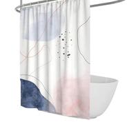 Mid Century Abstract Boho Shower Curtain Bathroom Set Geometric Neutral Modern Minimalist Bath Accessories Home Decor Soft Fabric with Hooks 100x200
