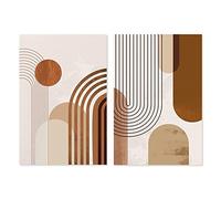 Mid Century Abstract Geometric Brush Effect Wall Art Posters Canvas Painting Print Pictures Living Room Interior Home Decor 70x100cm(28x39in) x2 No Frame