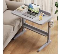 Mid-Century C-Shaped End Table,Solid Wood Small Coffee Table,Sofa End Tables,Accent Nightstand Bedside Snack Tea Table for Living Room, Bedroom and Office(70x40x77cm, Gray)