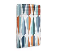 Mid Century Drop Shapes in Tones Slim Minimalist Wallet, Front Pocket RFID Blocking Leather Credit Card Holder, Case Protector Covers for Men Women