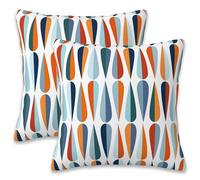 Mid-Century Drop Shapes Throw Pillow Cover Case Modern Retro Style Throw Pillows Set of 2 Super Soft Pillow Covers 18x18 Inches Farmhouse Home Decor for Living Room Bedroom Sofa Couch Cushion Cover