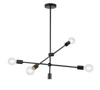 Mid Century During Light,Gold Ceiling Light Fixture for Hallway Bar Kitchen Dining Room,Modern Brushed Brass Chandelier Sputnik Chandelier Black 6 Lights Decoration