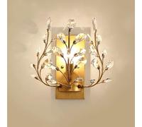 Mid Century Farmhouse Wall Sconce Vintage K9 Crystal Wall Art with Branch Design Light Fixture for Living Room Simple Industrial Style Laundry Wall Lamp for Stairs Balcony Aisle Hallway/D