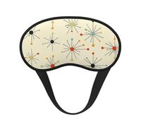 Mid Century Fifties Modern Atomic Retro Blackout Sleep Mask - Soft Adjustable Eye Mask for Full Light Blocking, Deep Sleep, Travel & Relaxation