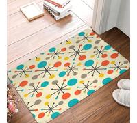 Mid Century Fifties Modern Atomic Retro Colors Door Mat -Dirt Trapping Outdoor Welcome Mats Non-Slip Outdoor Indoor Entrance Low Profile Front Doormat (24x16in)