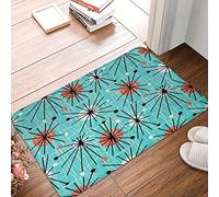 Mid Century Fifties Modern Atomic Retro Colors Door Mat -Dirt Trapping Outdoor Welcome Mats Non-Slip Outdoor Indoor Entrance Low Profile Front Doormat (24x16in)