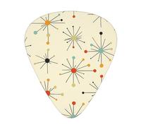 Mid Century Fifties Modern Atomic Retro Guitar Picks Gift Set - Smooth Durable Plectrums For Acoustic, Electric & Bass Guitar, Perfect Present For Guitar Lovers & Musicians