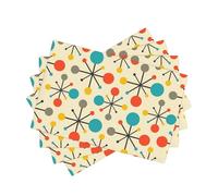 Mid Century Fifties Modern Atomic Retro Placemats Set of 4 Yellow Kitchen Table Mats for Dining Farmhouse Holiday Home Decor Linen Washable Place Mats, 12X18inch