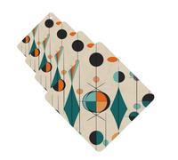 Mid Century Geometric Car Air Fresheners Cards 4 Pcs Hanging Fragrance Scented Cards Long-Lasting Car Aromatherapy Tablets for Wardrobe Bathroom Car Interior Mirror Pendant Gifts