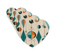 Mid Century Geometric Car Air Fresheners Cards 4 Pcs Hanging Fragrance Scented Cards Long-Lasting Car Aromatherapy Tablets for Wardrobe Bathroom Car Interior Mirror Pendant Gifts