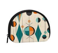 Mid Century Geometric Coin Purse with Zipper Mini Coin Pouch Small Change Wallet for Men Women Coin Bag Personalized Credit Card Bags Everything Storage Pouch for Headset ID Key Lipstick