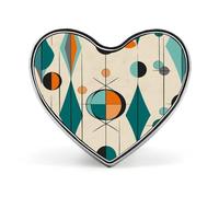 Mid Century Geometric Heart Shape Lapel Pin Personalized Pinback Button Badges Retro Punk Button Pin Kawaii Heart Badges for Men Women Clothes Bags Hats & Gift