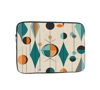 Mid Century Geometric Laptop Sleeve for Women Men, 15 Inch Waterproof Laptop Bag Lightweight Notebook Computer Cover Bag