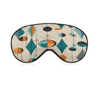Mid Century Geometric Sleep Mask for Side Sleeper Light Blocking Night Blindfold Eye Shade Cover with Adjustable Strap Soft Breathable Zero Pressure Eye Masks for Travel Nap