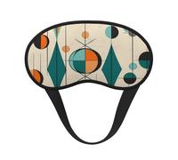 Mid Century Geometric Sleep Mask for Side Sleeper, Light Blocking Night Masks for Sleeping Eye Mask for Women Men Eye Cover Soft Comfortable Eye Shade for Travel, Nap