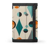 Mid Century Geometric Wallet,Credit Card Holder,Three-fold Wallet for Passport Covers, Purse Passport Bag for Men Women