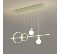 Mid Century Globe Linear Long Strip Pendant Light Dining White Dimmable Chandelier Green Ceiling Hanging Lamp for Restaurant Table Kitchen Island Living Room