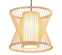 Mid Century Lamp Southeast Asian Style Bamboo Weaving Natural Wooden Ceiling Light E27 Rattan Pendant Light Fixture, Teahouse Dining Room Bar Cafe Club