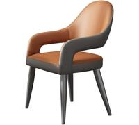 Mid Century Leather Dining Chairs - Upholstered Modern Desk Chairs with Ergonomic Backrest for Office, Reading, and Reception