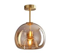 Mid Century Light Fixtures Ceiling Lighting Fixtur Retro Copper Glass Ceiling Light Semi Flush Mount Ceiling Lamp Close To Ceiling Light Fixtures for Bedroom Cloakroom Kitchen Restaurant Hallway Livin