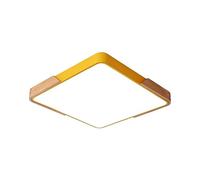 Mid Century Light Fixtures Flush Mount Ceiling L Nordic Square-Shaped Ceiling Light Simple Wood Art Ceiling Lamp Modern Ceiling Lighting Fixtures for Bedroom Kitchen Entryway Hallway Bathroom Lau