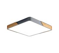 Mid Century Light Fixtures Flush Mount Ceiling L Nordic Square-Shaped Ceiling Light Simple Wood Art Ceiling Lamp Modern Ceiling Lighting Fixtures for Bedroom Kitchen Entryway Hallway Bathroom Lau