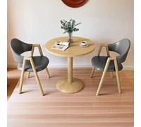 Mid-Century Modern 2-Person Dining Table and Chairs Set Small Round Table with Metal Legs Dark Grey and Wood Ideal for Coffee Shops and Beauty Salons