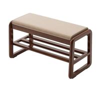 Mid-Century Modern 2-Tier Wooden Shoe Rack with Cushion Versatile Storage Solution for Hallway & Bedroom Stylish Shoe for Home Décor