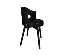 Mid Century Modern 360° Swivel Dining Chair Set - Padded Faux Leather Kitchen Chair with Armrests & Vintage Wood Legs - Easy to Clean Ideal for 1 6 People Black (Single Piece)