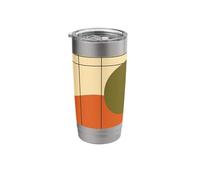 Mid Century Modern Abstract Geometric Minimal Design Stainless Steel Insulated Tumbler