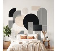 Mid-Century Modern Abstract Mural Wallpaper, Geometric Wall Murals for Children Nursery Bedrooms Living Room Wall Mural Art Decor 450 x 315 cm(W x H) Wall Decoration Paper