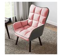 Mid Century Modern Accent Armchair - Fabric Upholstered High Back Lounge Chair with Solid Wood Legs, Stylish Reading Chair for Living Room, Leisure Sofa Chair (Color: White)