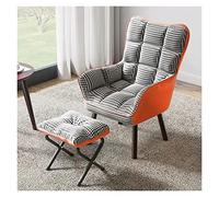 Mid Century Modern Accent Armchair - Fabric Upholstered High Back Lounge Chair with Solid Wood Legs, Stylish Reading Chair for Living Room, Leisure Sofa Chair (Color: White)