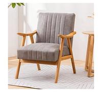 Mid Century Modern Accent Chair - Upholstered Comfy Armchair for Small Spaces Stylish Wood Lounge Chair Perfect Single Reading Chair for Bedroom or Living Room