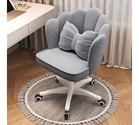 Mid Century Modern Accent Chair with Backrest Soft Upholstet Curved Design Ideal for Dining Room Bedroom Vani Gray Swivel Base
