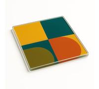 Mid-Century Modern Acrylic Coaster Gift - Geometric Pattern Vintage Style Home Decor Desk Accessory Tea Table