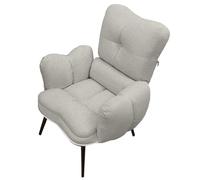 Mid Century Modern Aent Chair - Comfy Linen Reading Chair with Solid Wood e, Adjustable Upholstered Sofa Chaise Lounge for Living Room