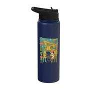 Mid Century Modern Alien BBQ Family Retro1950s Atomic Sci-Fi Stainless Steel Insulated Water Bottle