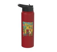 Mid Century Modern Alien BBQ Family Retro1950s Atomic Sci-Fi Stainless Steel Insulated Water Bottle