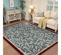 Mid Century Modern Area Rugs 160x230cm Washable Willow Bough Pattern Rug for Bedroom Home Office Studio Apartment Cottagecore Floor Mat Non Slip Low Pile